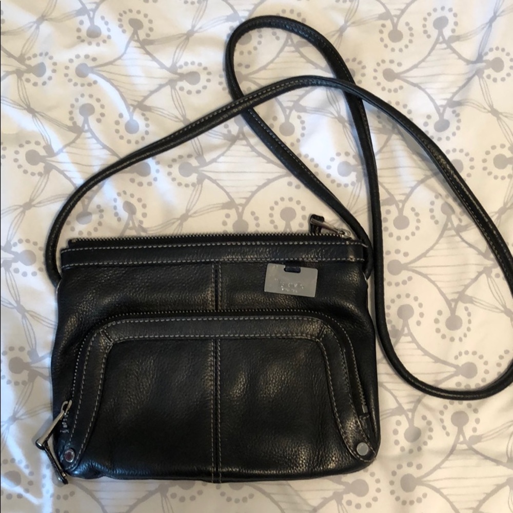 Small black Tignanello crossbody purse
